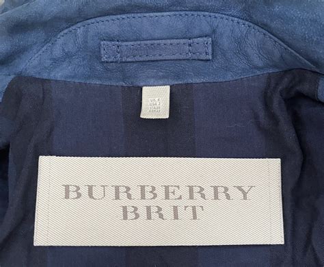 Burberry Brit Sandfield Canvas Blue Suede Leather Moto Zip 